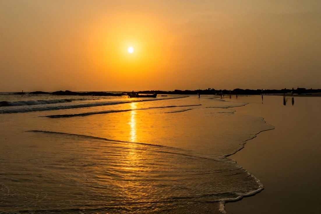 Sunset at Morjim beach in North Goa