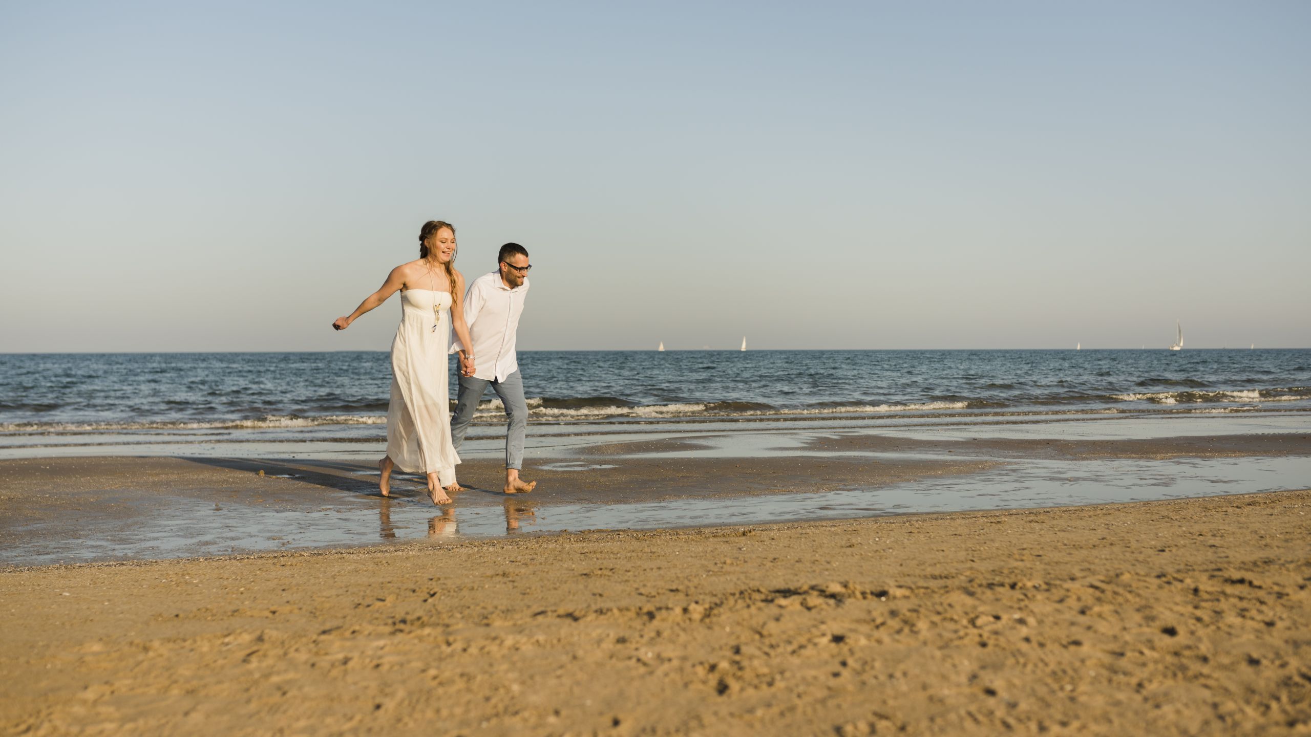 Slow walk on beach